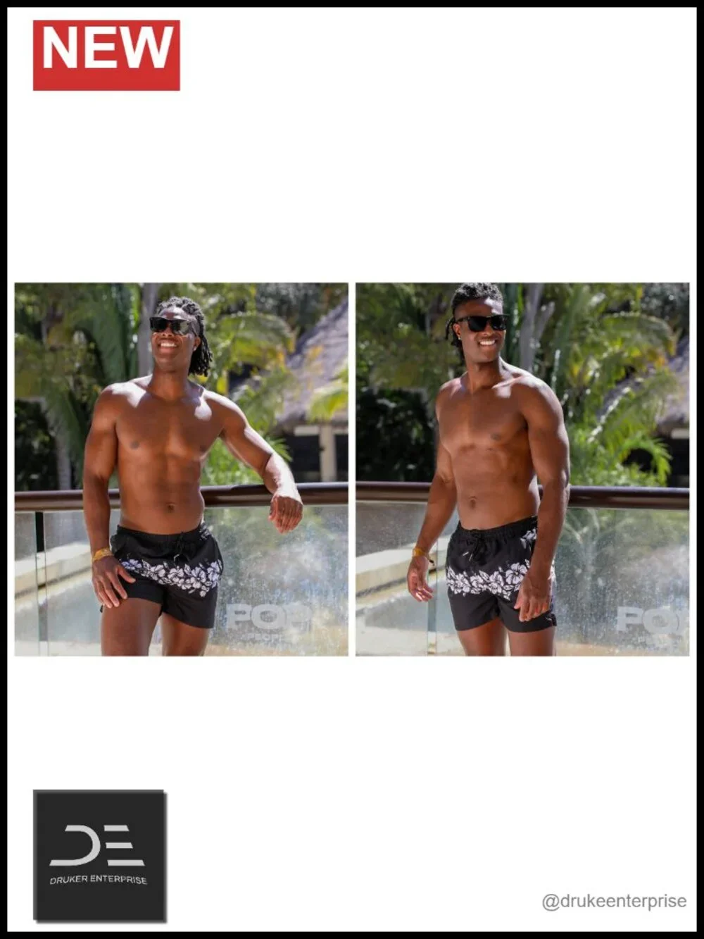 Men's Swim Trunk Quick Dry Mesh Lining Zipper Pockets Board Shorts